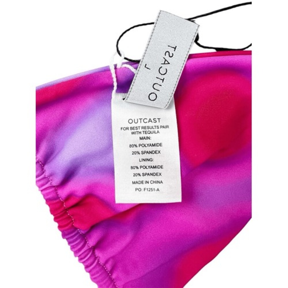 Outcast Swim Paloma Triangle Bikini Top Sol‎ Rosa Pink Red Size Large - Picture 6 of 7